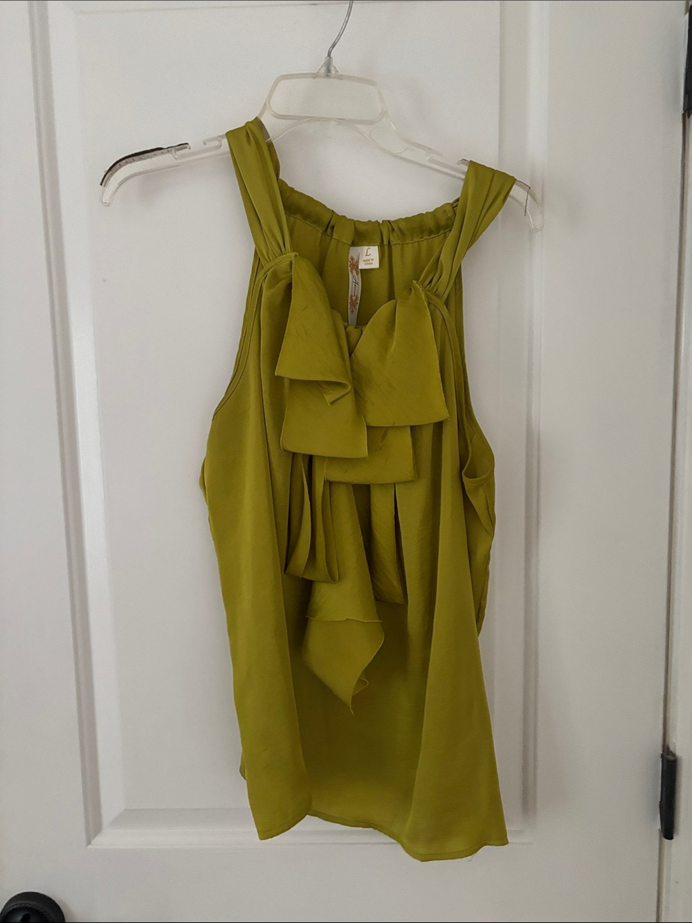 Chiffon Ruffle Halter Tank Top - Olive Green